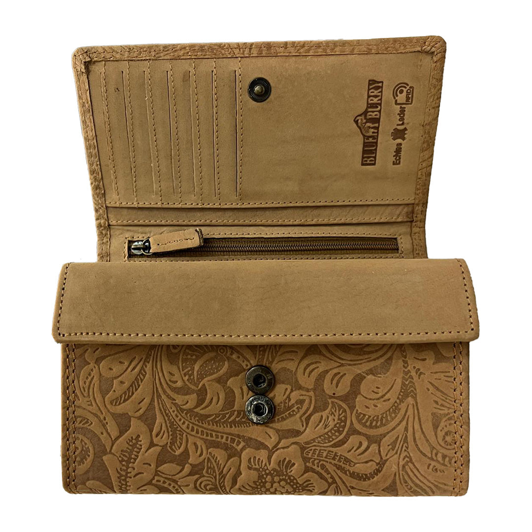 Hunter-Leder-Geldbeutel mit einzigartigem floralem Muster