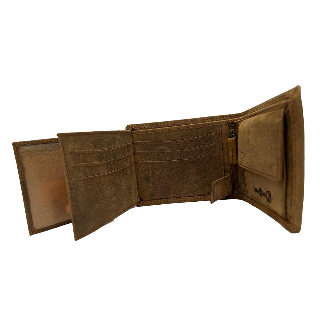Elegante Hunter-Leder-Geldbörse mit Lucky 7 Design (Quer)