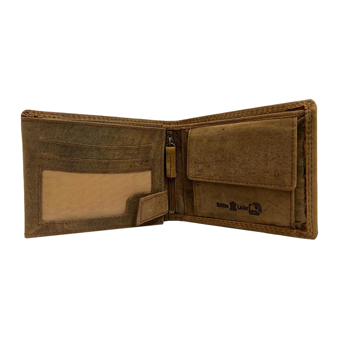 Elegante Hunter-Leder-Geldbörse mit Lucky 7 Design (Quer)