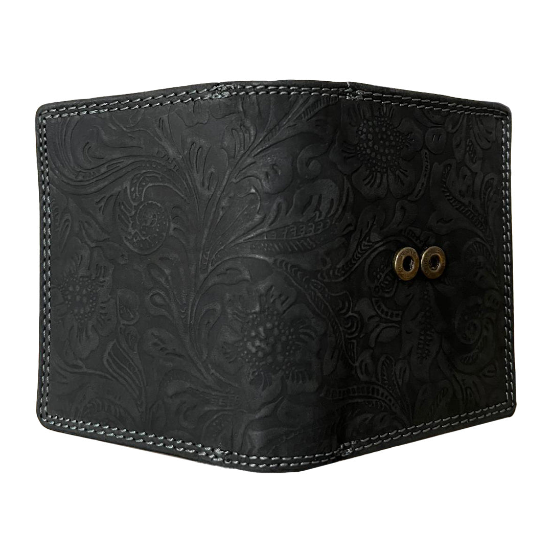 Elegantes Geprägtes Lederportemonnaie – Zeitloses Design in Braun & Schwarz
