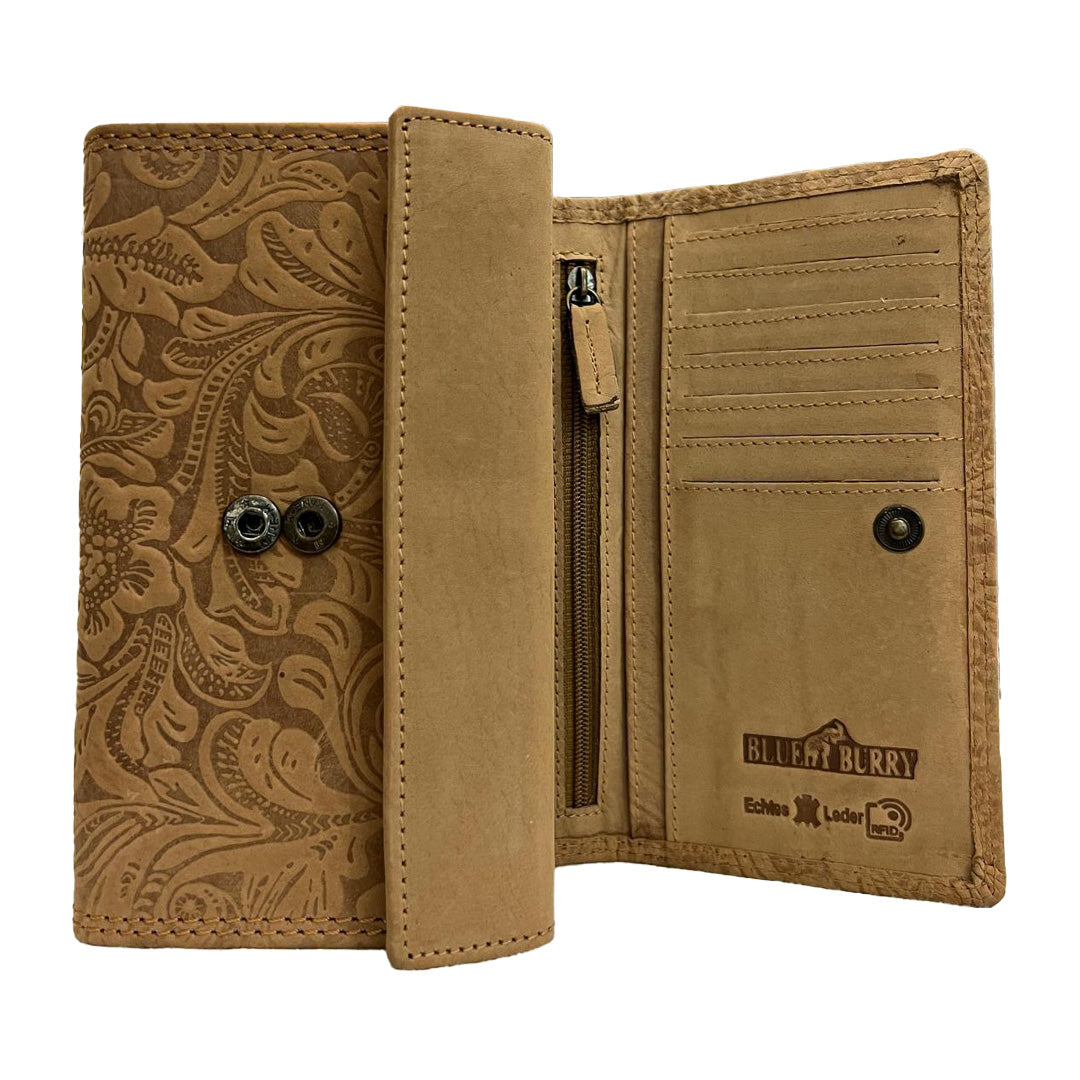 Hunter-Leder-Geldbeutel mit einzigartigem floralem Muster
