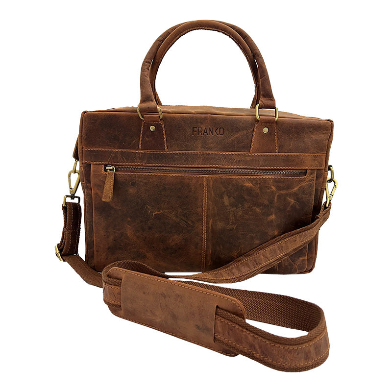 Vintage Leather Laptop Bag – Elegant, Durable & Functional