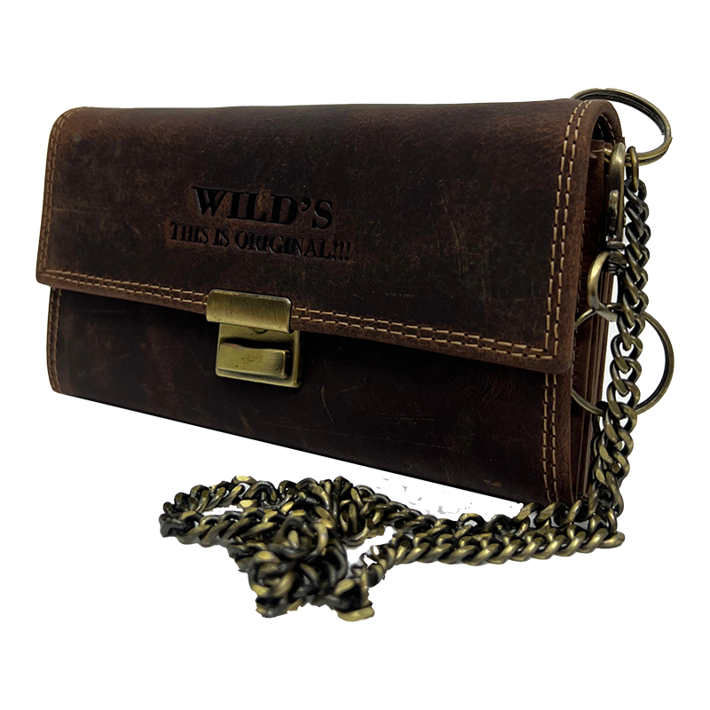 Vintage Leder Geldbörse mit Kettenriemen – Eleganz trifft auf Funktionalität