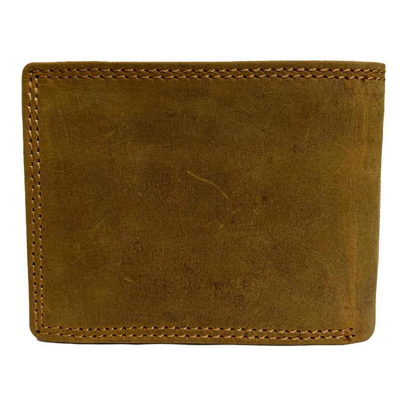 Rustikales Leder-Portemonnaie mit Truck-Design - Klassisches Vintage-Braun